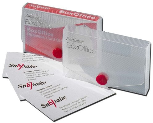 Snopake 15 mm Business Card BoxOffice – Clear [Pack of 5] Polypropylene Card Storage Box [13729]