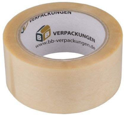 BB Ruban pour emballages, Lot de 6, PVC (Transparent) avec colle caoutchouc naturel de ruban d'emballage adhésif emballage carton