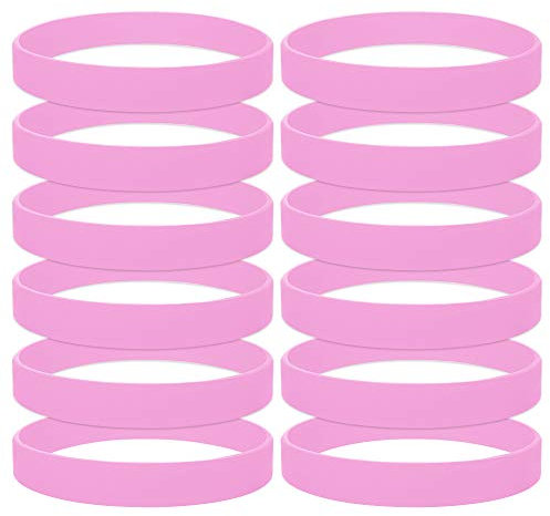 GOGO 120 Braccialetti in Gomma per Adulti, Braccialetti in Silicone, Accessori per Feste, Braccialetto Elastico Multicolore - Rosa