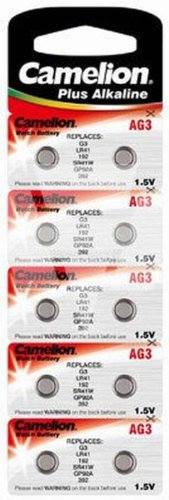 Batterie Knopfzelle Camelion AG3 wie LR41, Verpackungseinheit: 30 Stück