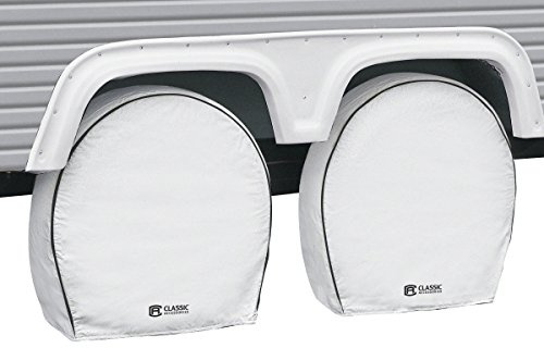 Classic Accessories Over Drive Deluxe RV Wheel Cover, Wheels 30-33 Diameter, 9 Tire Width, White