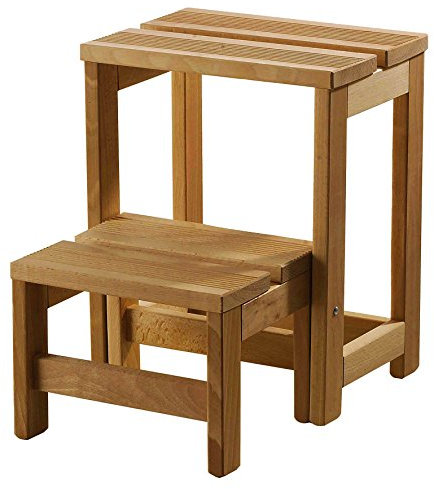 Aranaz 11311 Taburete Escalera 2 peldaños Aceite, Haya, Madera, 32x23x40