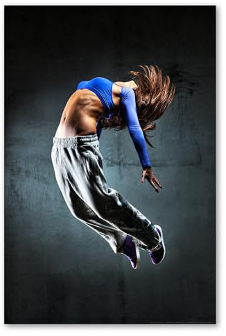 Postereck - 0520 - Hip Hop, Tänzerin Tanzen Street Dance Musik Frau - Wandposter Fotoposter Bilder Wandbild Wandbilder - Poster - DIN A4-21,0 cm x 29,7 cm