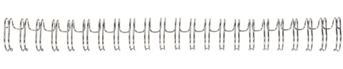 Renz One Pitch Drahtkamm-Bindeelemente in 2:1 Teilung, 23 Schlaufen, Durchmesser 16.0 mm, 5/8 Zoll, silber/glänzend