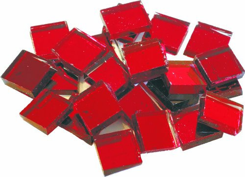 Spiegel-Mosaik Spiegel rot 20x20mm; 125g ca. 40 Stk
