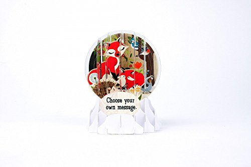Pop Up 3D Geburtstag Schneekugel Grußkarte PopShot Fuchs im Wald 9x13cm