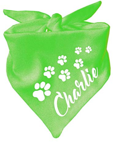 Hunde Dreiecks Halstuch (Fb: Lime) (Gr. 1 (55 cm)) Name des Hundes