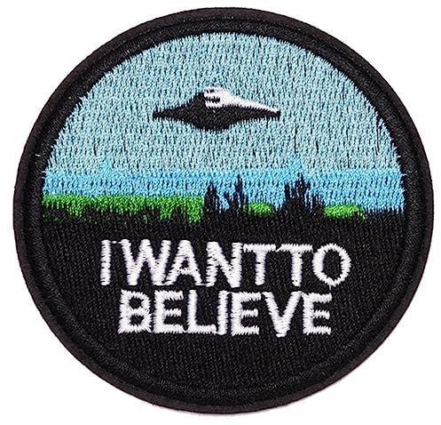 Aufnäher mit Aufschrift I Want To Believe, bestickt, zum Aufbügeln oder Aufnähen, für Filmplakate, Kostüm, Souvenir