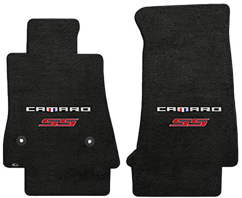 Lloyd Mats Velourtex Fußmatten für Camaro ab 2016, 2 Stück, Ebony Velourtex Camaro + SS Red Double Logo