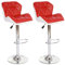 Mendler 2er-Set Barhocker HWC-A92, Barstuhl Tresenhocker, höhenverstellbar Kunstleder - rot