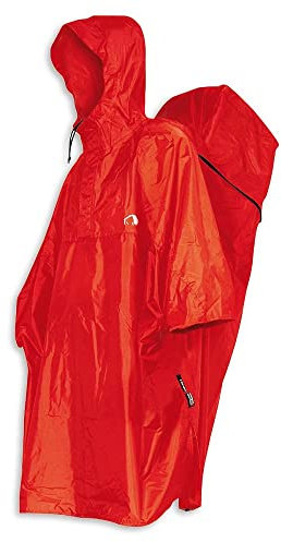 Tatonka Cape XL - Wasserdichter Regenponcho mit integriertem Rucksack-Regenschutz und Kapuze mit Schnürzug - Inklusive Beutel - Größe XL (red)