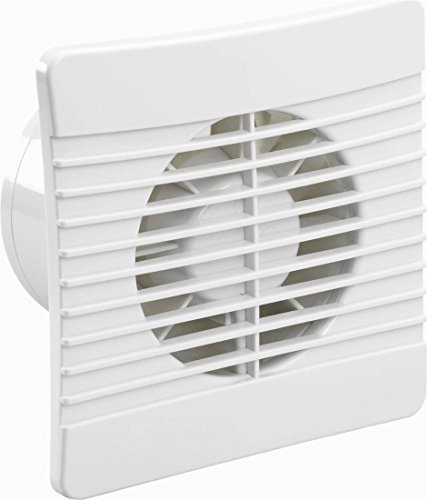 Air Vent 4 Bathroom Extractor Fan with Integral Backdraught Shutters, Slimline Front Grille, 6 Square, 88 m3/hr, 32 dB, Suitable for Wall Mounting