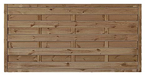 Günstiger Sichtschutzzaun/Gartenzaun Maße 180 x 90 cm (Breite x Höhe) aus Kiefer/Fichte Holz, druckimprägniert Berlin Massiv II