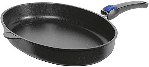 AMT Gastroguss Fischpfanne mit Griff 41x27cm, Aluguss, schwarz, 27 cm