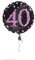 Amscan 3378601 - Standard Folienballon Happy Birthday 40, Durchmesser circa 43 cm, Heliumballon, Geburtstag