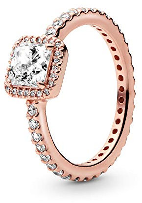 Pandora Damen-Solitärring Silber_vergoldet mit '- Ringgröße 56 (17.8) 180947CZ-56