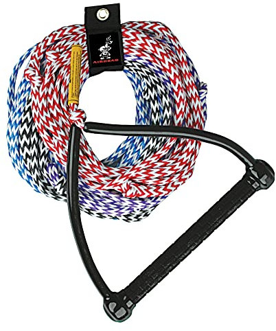 Airhead Heavy Duty Tow Harness Cuerda de esquí acuático, 4 Secciones, Unisex, Negro, 75 ft Length