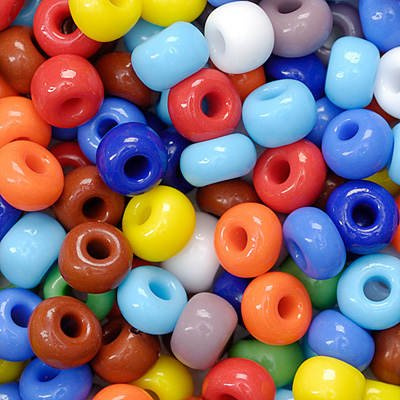 Knorr Prandell Indianerperlen, opak, 5mm, 35 g, Bunt Sortiert [Spielzeug]
