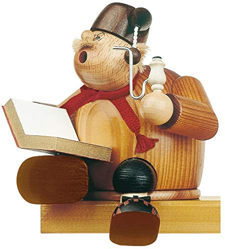 KWO Olbernhau 21564 Räuchermännchen Kantenhocker Geschichtenerzähler, 15 cm