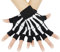 Bienvenu Unisex Stretchy Fingerless Hand Warmer Skeleton Gloves, White, One Size