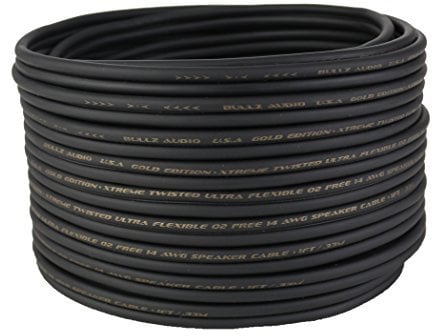 Bullz Audio BGES14.100 100' 14 Gauge AWG Car Home Audio Speaker Wire Cable Spool (Black)