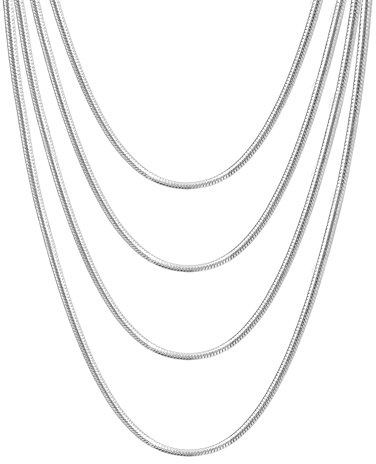 VNOX Stainless Stainless Steel 1mm Round Snake Chain Necklace for Women,Set of 4