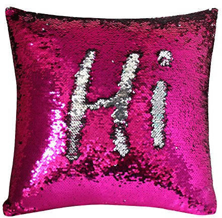 Janecrafts Pailletten Kissen, Meerjungfrau Glitzer Pailletten Kissenbezug Startseite Schlafzimmer Sofakissen Kissenabdeckung 40x40cm