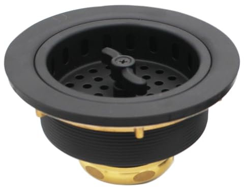 Westbrass D213-62 D213 Kitchen Sink Basket Strainer, Matte Black, Single
