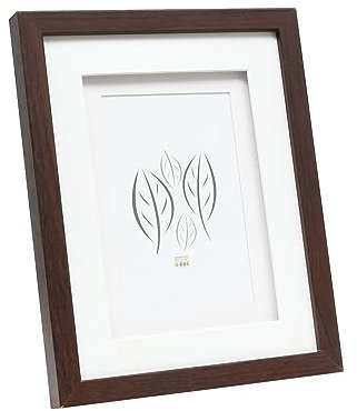 Deknudt Frames Bilderrahmen mit doppeltem Passepartout -Braun - S65KQ1 für Bildgröße 13x18cm - Bilderrahmen Holz MDF - Bilder aufhängen oder ausstellen