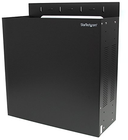 StarTech 4HE Vertikales Wandmontage Server-Rack, 28kg (RK419WALVO) | 19 Zoll, 2-Pfosten, Netzwerkschrank, Wandgehäuse, Switches, Router, EIA-RS310, Stahl, AV Regal