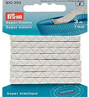 Prym - Prym Weiß (7mm, 3m) Super Elastic - 1 Stück