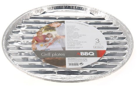 Alu- Grillschalen Grillunterlagen rund 3 Stück 35cm
