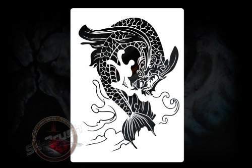 Dragon-pochoir pochoirs dragon asiatique