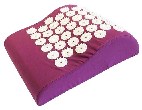 GMMH Shanti Akupressur Akupressurkissen Fußkissen Nagelkissen (35 x 32 x 5 cm, Fussmatte, Lila) Akupunktur Akupunkturkissen Massage Massagekissen Matte Massagematte Akupunkturmatte Iplikator