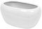 Keramik Übertopf Pflanztrog Kakteen Blumentopf Oval L 28 cm Weiss glänzend Deko