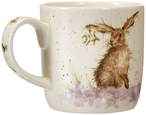 Wrendale by Royal Worcester Tasse mit „The Christmas Kiss“-Motiv, mehrfarbig.