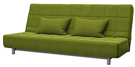 Soferia Kompatible Ersatzbezug fur BEDDINGE 3-er Bettsofa, Stoff Elegance Green (FLECKENBESTÄNDIG, WASSERABWEISEND und Kratzfest), Grün