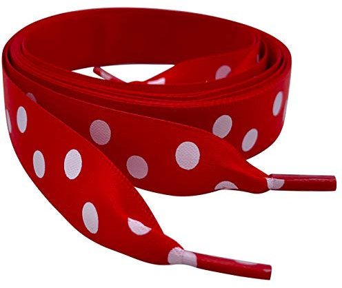 Rojo lunares de satén cordones cordones para zapatos de Nike Air Force con nuestros Pimp My Logo Aglets Rojo Red Polka Dot