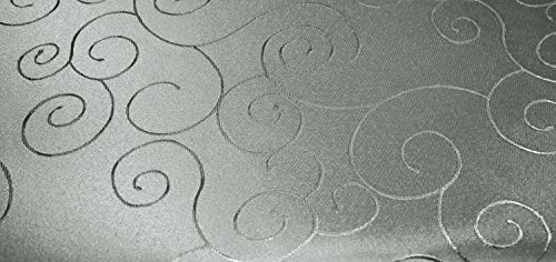Unbekannt Mitteldecke Tischdecke eckig 130x300 cm Struktur damast Tafeltuch Circle bügelfrei #1289 (Silber)