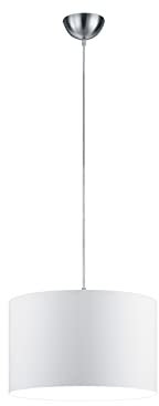 Trio Leuchten Pendelleuchte in nickel matt, Stoffschirm weiß 303300101