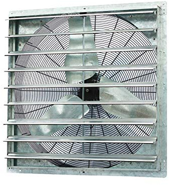 Iliving - 36 Wall Mounted Shutter Exhaust Fan - Automatic Shutter - Single Speed - Vent Fan For Home Attic, Shed, or Garage Ventilation, 6128 CFM, 9000 SQF Coverage Area, Silver (ILG8SF36S)