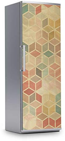 Kühlschrank Foto-Tapete I Dekofolie für Kühlschrankfront - Klebesticker Aufkleber selbstklebend I Dekoration Küche - Design: 3D Retro
