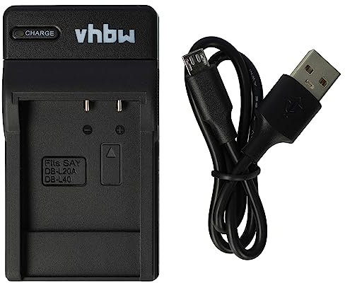 vhbw USB Ladegerät kompatibel mit Sanyo Xacti DMC-FE30, DMX-C1, DMX-CA65, DMX-HD1, DMX-HD1E Kamera Camcorder/Akku - Ladeschale, Ladeanzeige, 4,2 V