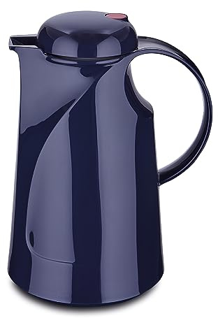 ROTPUNKT Isolierkanne 280 LEONIE 1,0 l | Zweifunktions-Drehverschluss | BPA Frei- gesundes trinken | Made in Germany | Warm + Kalthaltung | Glaseinsatz (mystic blue)