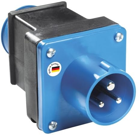 as - Schwabe Camping - CEE Adapter - Caravan - 230V/16A CEE-Stecker und CEE Schutzkontaktkupplung Stecker - IP44 - mit Schutzkappe - 3-polige Leitung - 1 Schutzkontaktstecker - Made in Germany, 60494