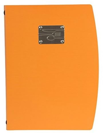 Securit Rio A4 Menu Holder with Fork Design Front Plate - orange