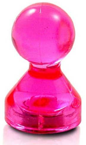 30 x Kegelmagnet Kegel Pinnwand Magnet Neodym, Acryl - Ø 11 x 17mm - in 7 Farben - Haftkraft: 500g (bis zu 15 Blatt Papier DIN A4) - für Pinnwand, Kühlschrank, Whiteboard, Farbe:pink