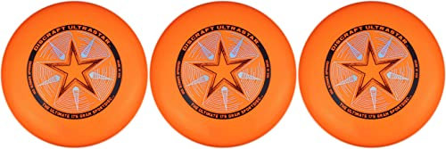Discraft Ultra-Star Ultimate Frisbee 175 Gram Championship -Orange (3-Pack)