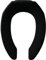 Church 295SSCT 047 Commercial Open Front Toilet Seat Without Cover Will Never Loosen & Reduce Call-Backs, Elongated, Plastic, Black