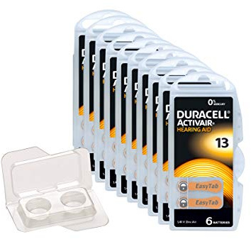 Duracell Easytab/Activair Type 13 Hearing Aid Batteries Zinc Air P13 PR48 ZL2, Pack of 60